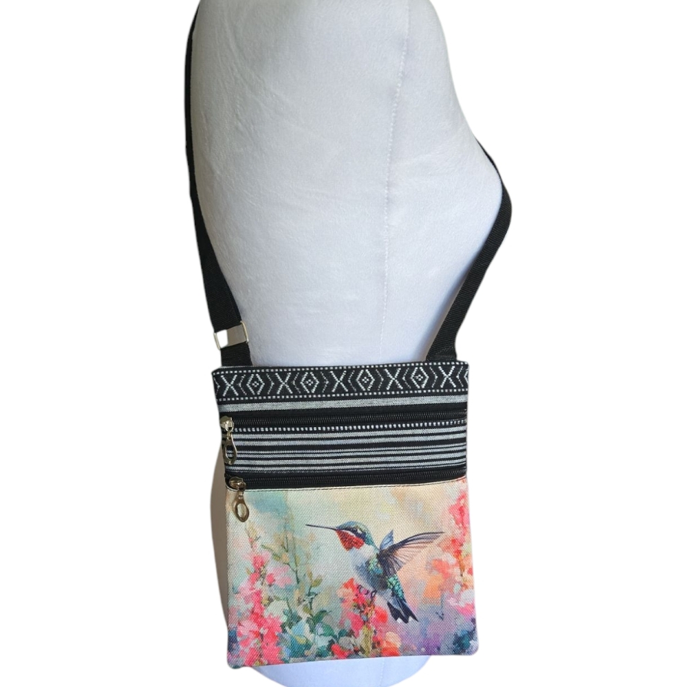 Floral Hummingbird Crossbody Bag - Picture 2 of 7